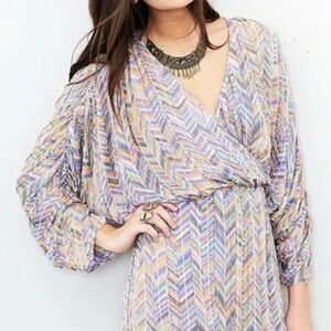 Parker Designer Hand Beaded Silk Herringbone Dress Small 4-6 Some bead loss